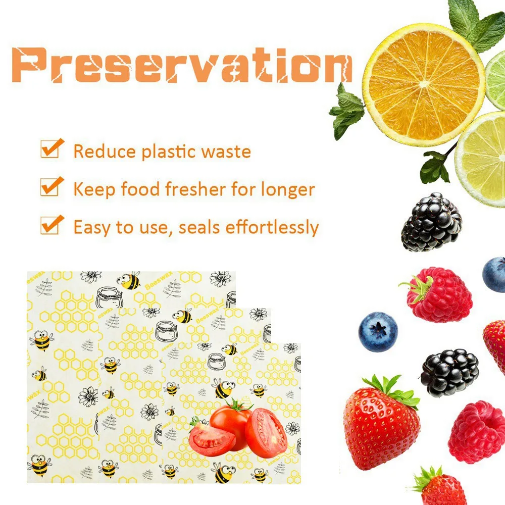 6/3 шт многоразовые пчелиный воск обертывание сэндвич и пищевая обертка моющиеся