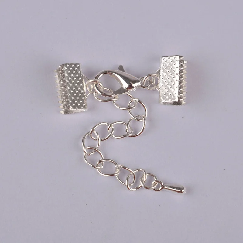 50 комплектов зажимов для застежки наконечники шнура ленты кожаный зажим