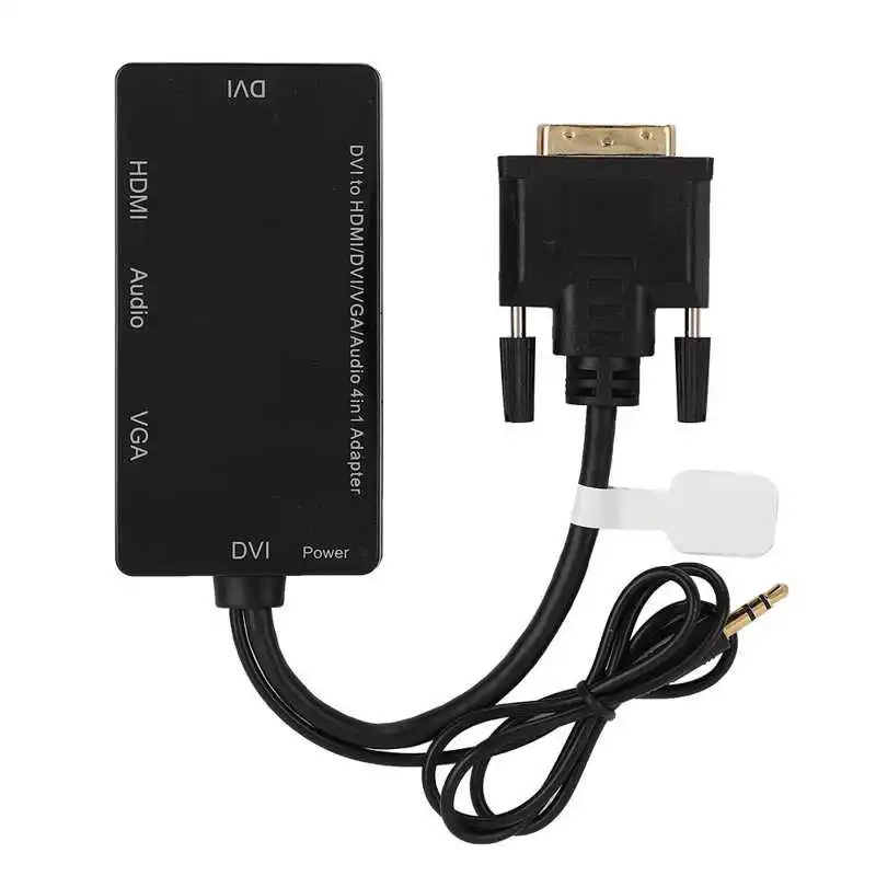 Адаптер преобразователь 4 в 1 DVI HDMI + VGA аудио с поддержкой дисплея