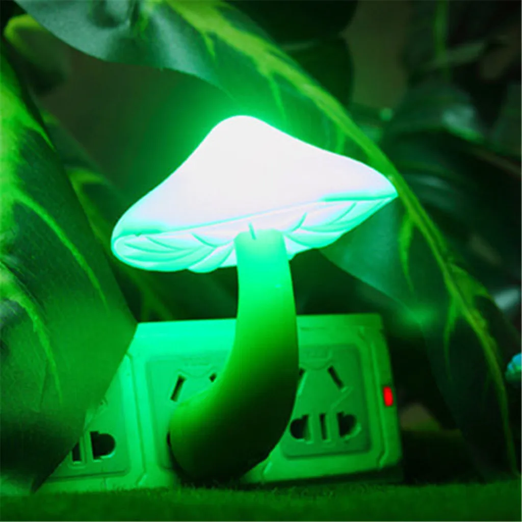 

Светодиодный ночсветильник с автоматическим датчиком, цветная прикроватная лампа в форме гриба с вилкой Стандарта США, для украшения дома ...