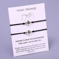 a set pinky promise compass bracelets best friends mother daughters women jewelry christmas gift drop shipping