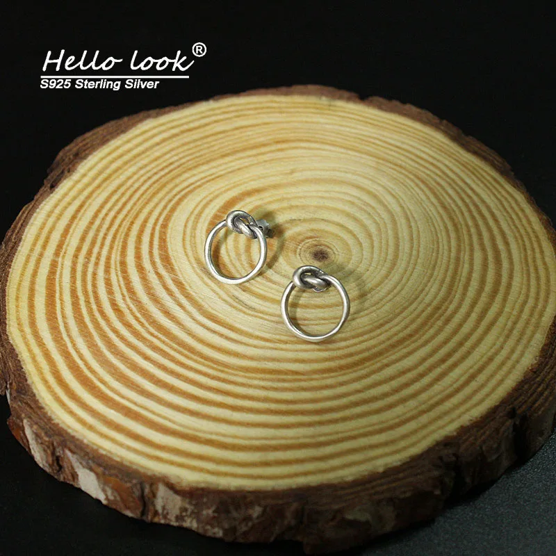 Серьги гвоздики женские круглые из серебра 925 пробы с узлом|Серьги-гвоздики| |