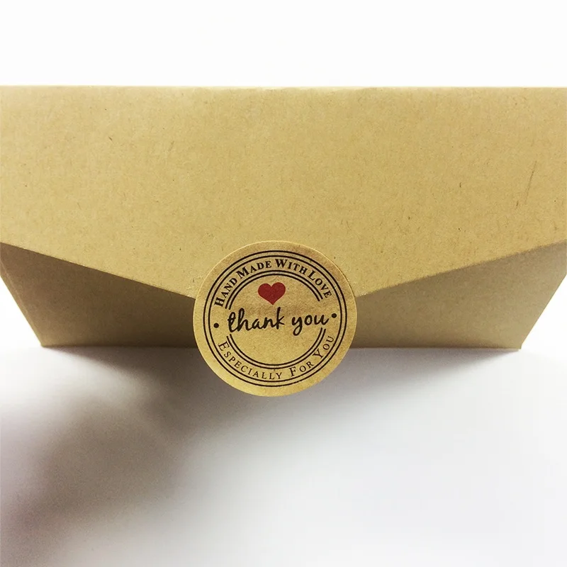 100 шт. круглые самоклеящиеся ярлыки из крафт-бумаги | Дом и сад