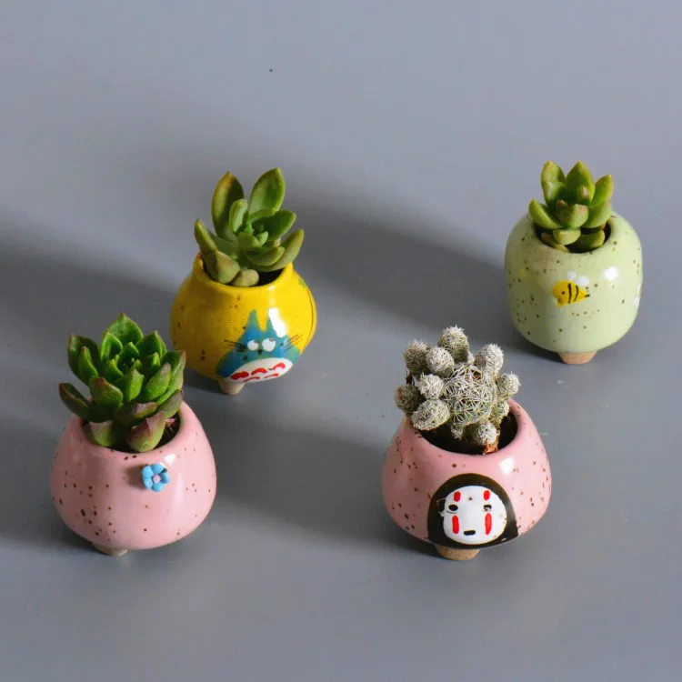 Креативный мультяшный керамический цветочный горшок для суккулентов Мини с