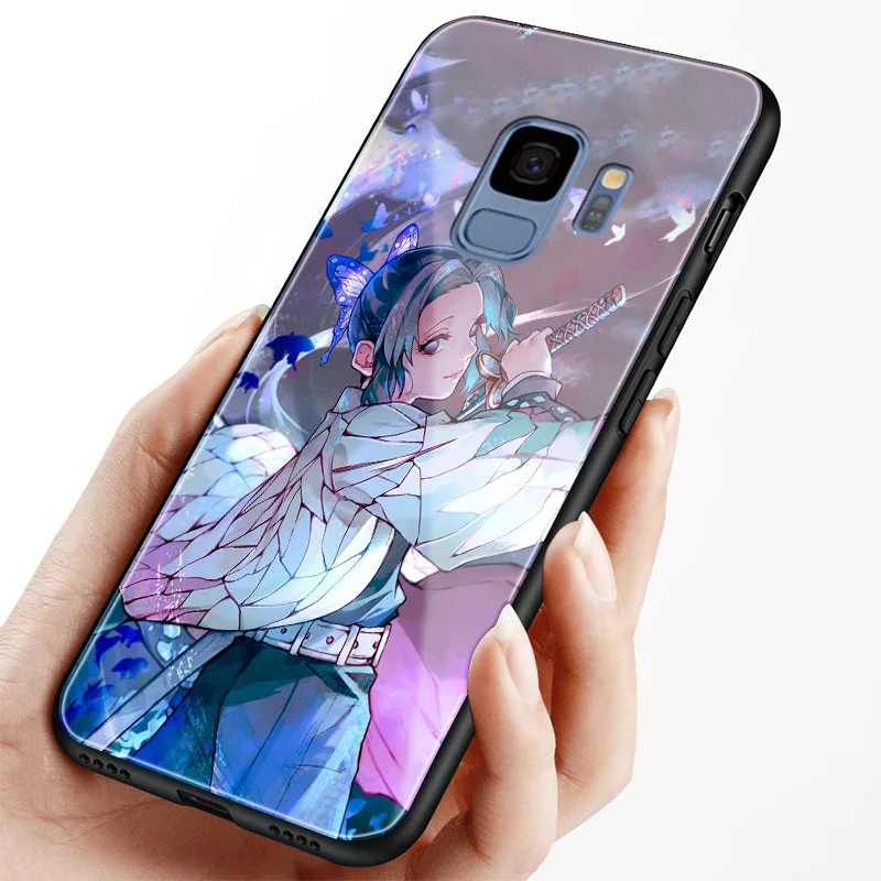Shinobu Kocho Kimetsu no Yaiba мягкий силиконовый стеклянный чехол для телефона Samsung Galaxy S8 S9 S10e