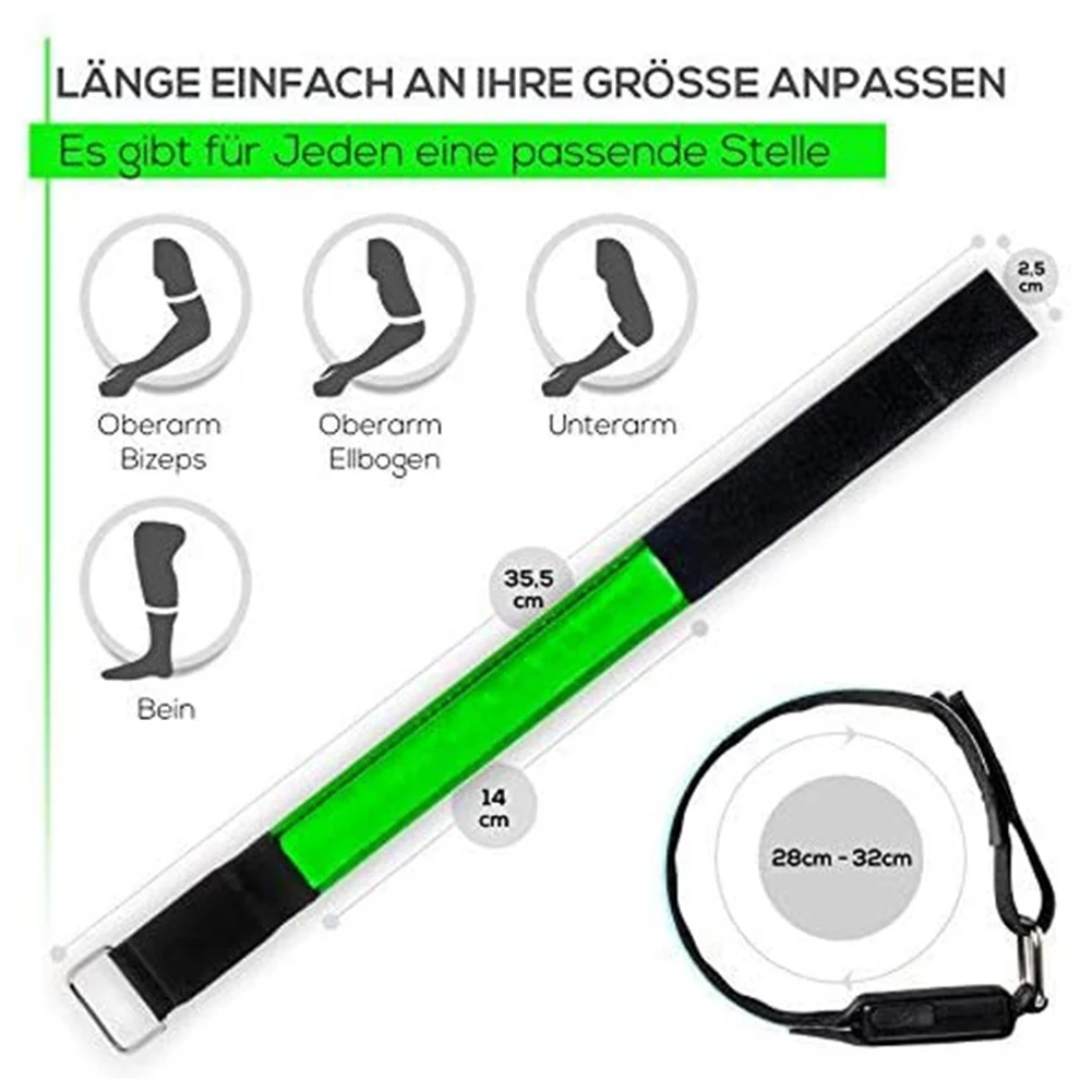 

USB Charging LED Luminous Night Running Armband Bracelet Night Reflective Safety Belt Outdoor Sports Luminous Arm Band