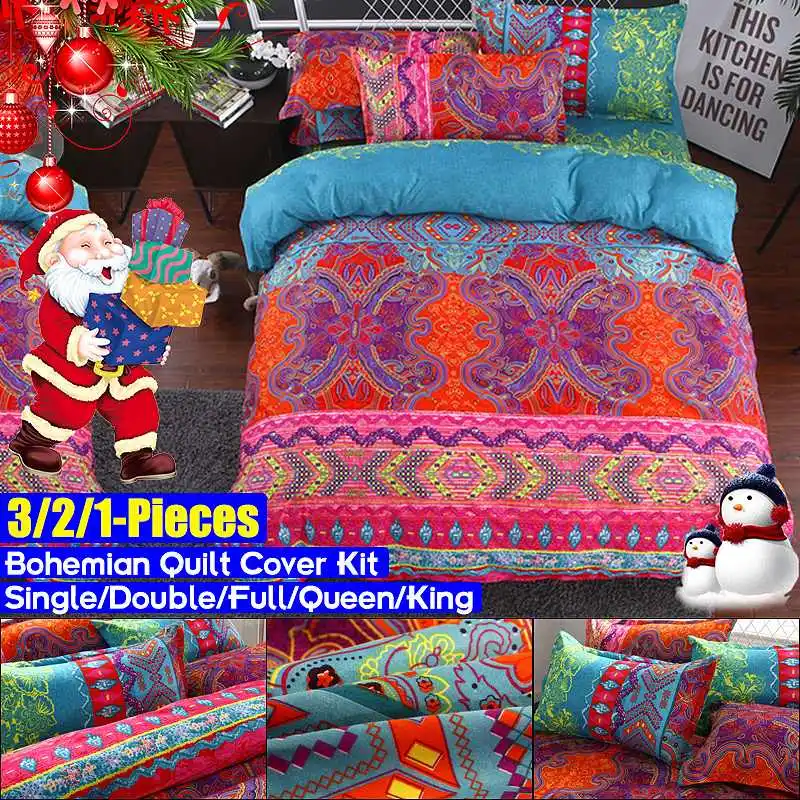 

Bet Set Luxury Bohemian Duvet Cover Set Mandala Reversible Bedding Set Flower Coverlet Single/Double/Full/Queen/King