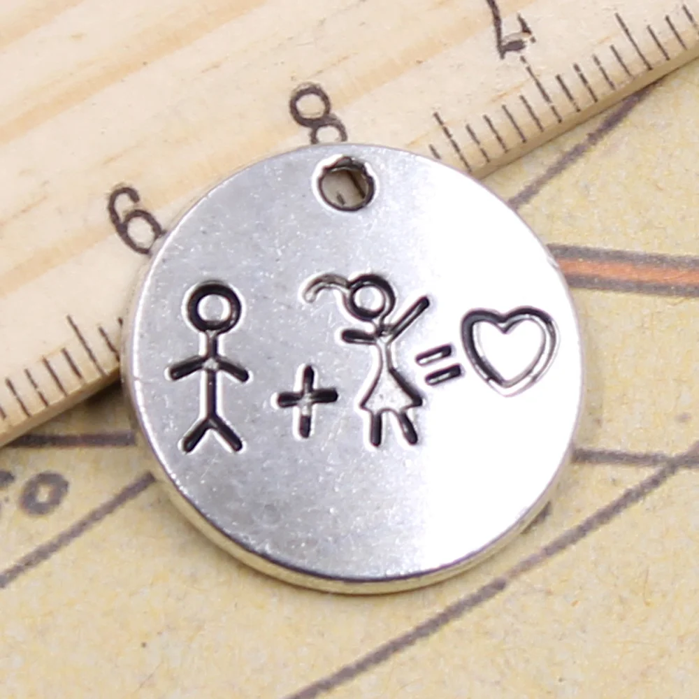 12 шт. подвески для влюбленных мальчиков и девочек 22x22 мм тибетские Подвески