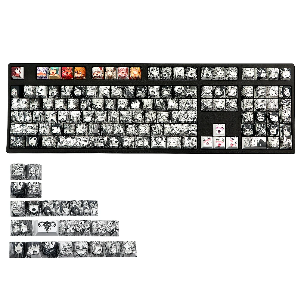 PBT 128 ключ Ahegao Keycap краситель сублимационный Cherr профиль японского аниме для Cherry