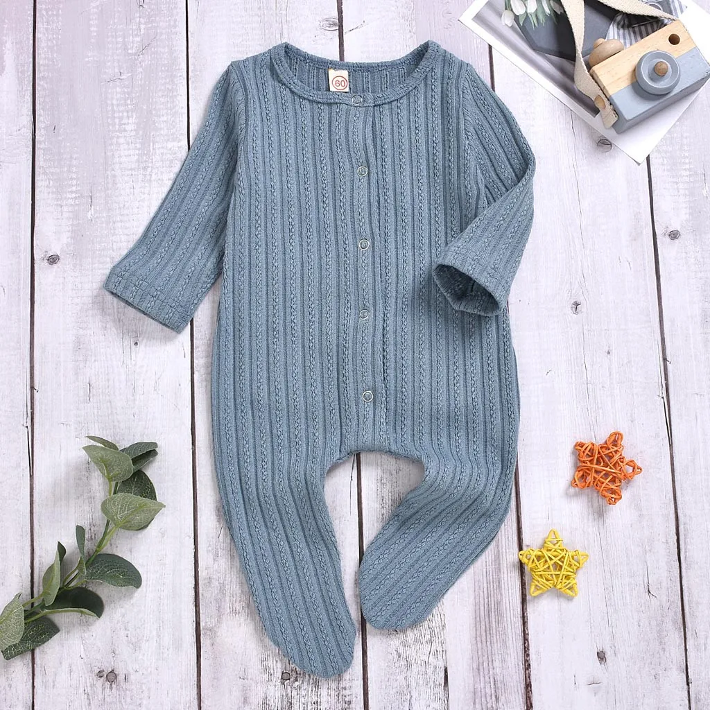 Baby Spring Autumn Clothing Bodysuit For Newborns Winter Boys Girls Sweater Splice Plaid Warm Bind Feet Jumpsuit Clothes | Детская