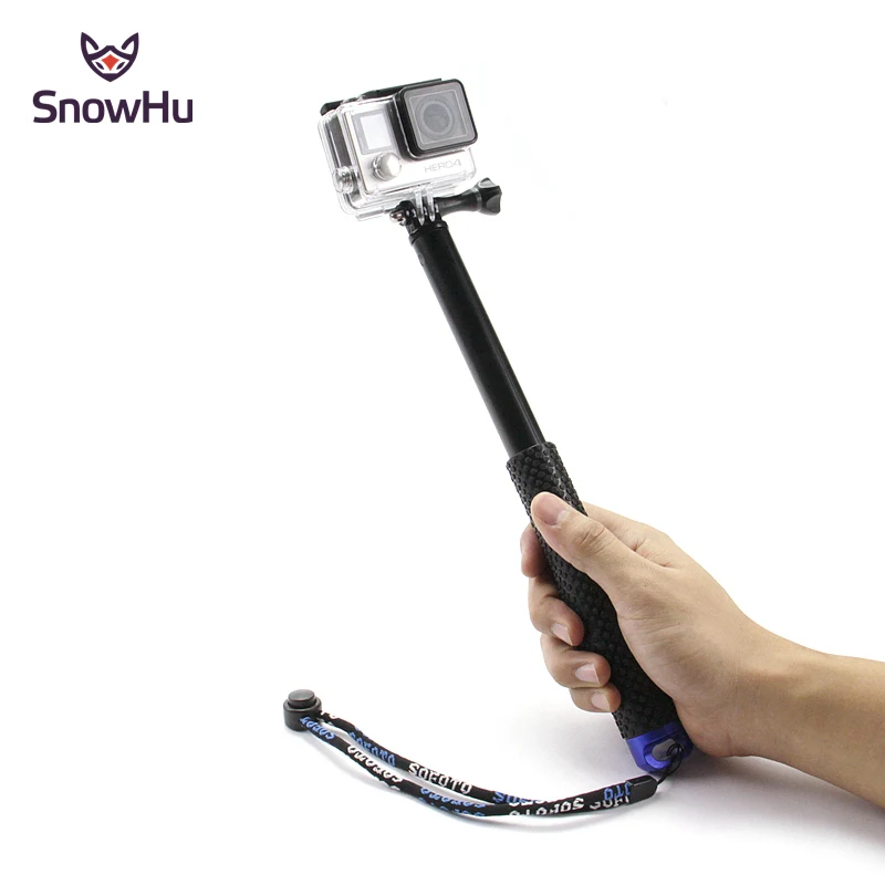 Телескопический монопод SnowHu 37 дюймов подходит для камер GoPro Hero 9 8 7 6 Sjcam eken h9 Yi 4K|stick