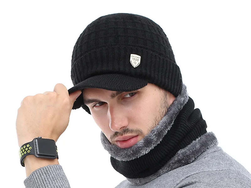 Зимняя шапка Skullies Beanies шапки зимние для мужчин и женщин шерстяной шарф Балаклава