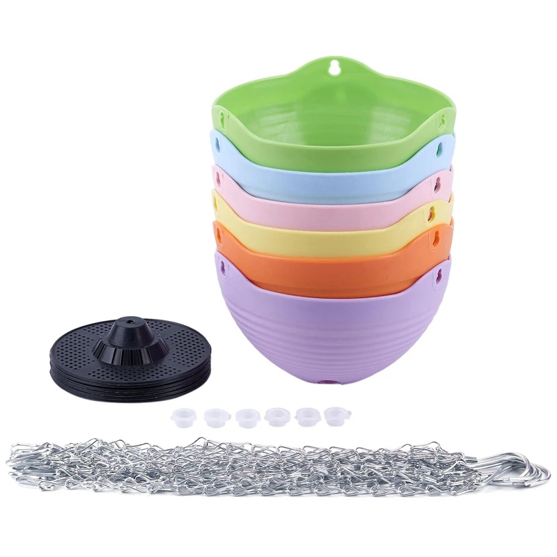 

6Pcs Hanging Sown Baskets Indoor / Outdoor Hanging Pots Plant Holding Hooks Hooks - Mixed Color with Metal Iron Flower Pot Hangi