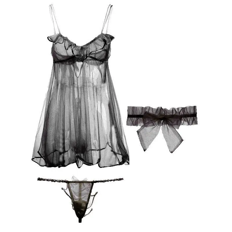 

Yueli French Princess lotus lace transparent mesh sexy pajamas women sexy temptation lace nightdress yl2080