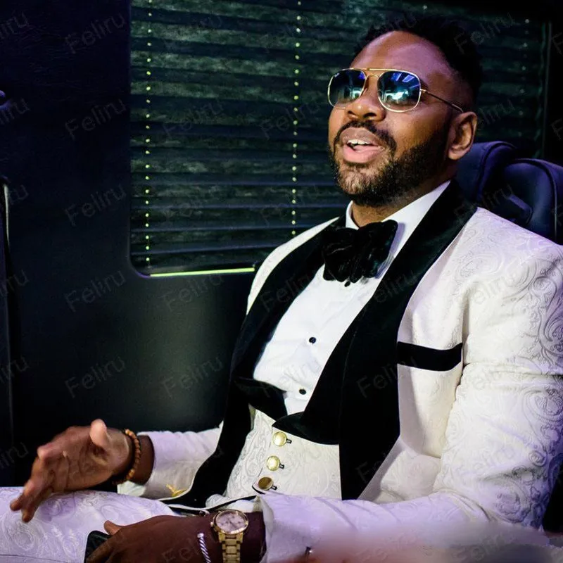 Новый дизайн Свадебный мужской костюм из 3 предметов облегающий с цветочным