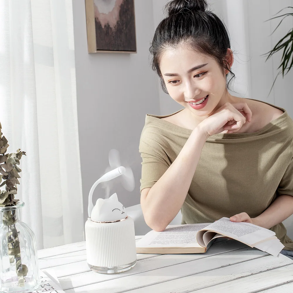 

Cute Rabbit Air Humidifier 300ML USB Ultrasound Aroma Essential Oil Diffuser LED Night Light Car Office Air Purifier Mist Maker