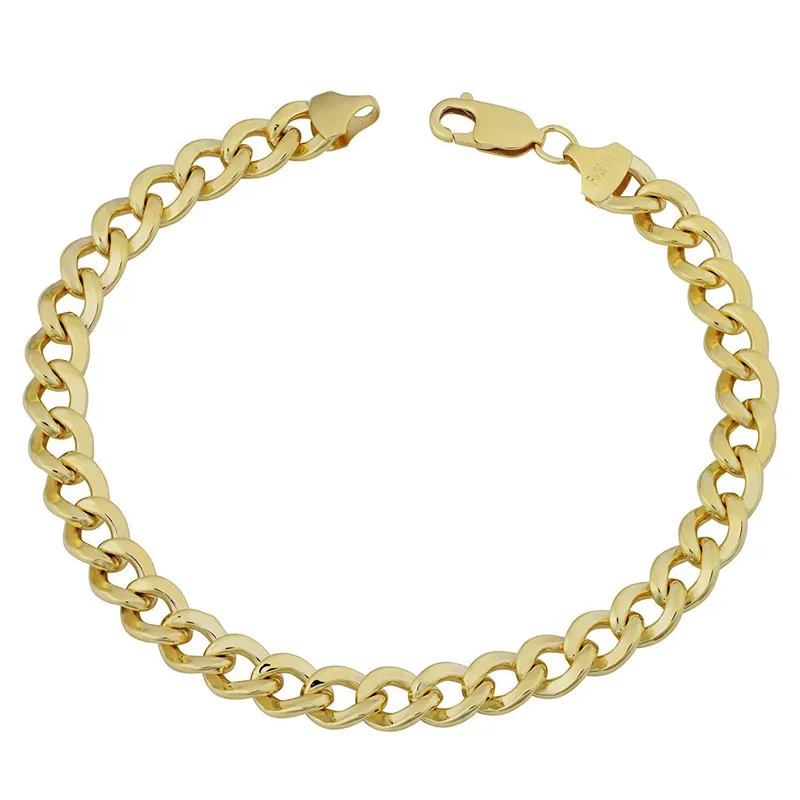 

Fashion 18K Gold Men's 6MM Side Side Necklace Bracelet