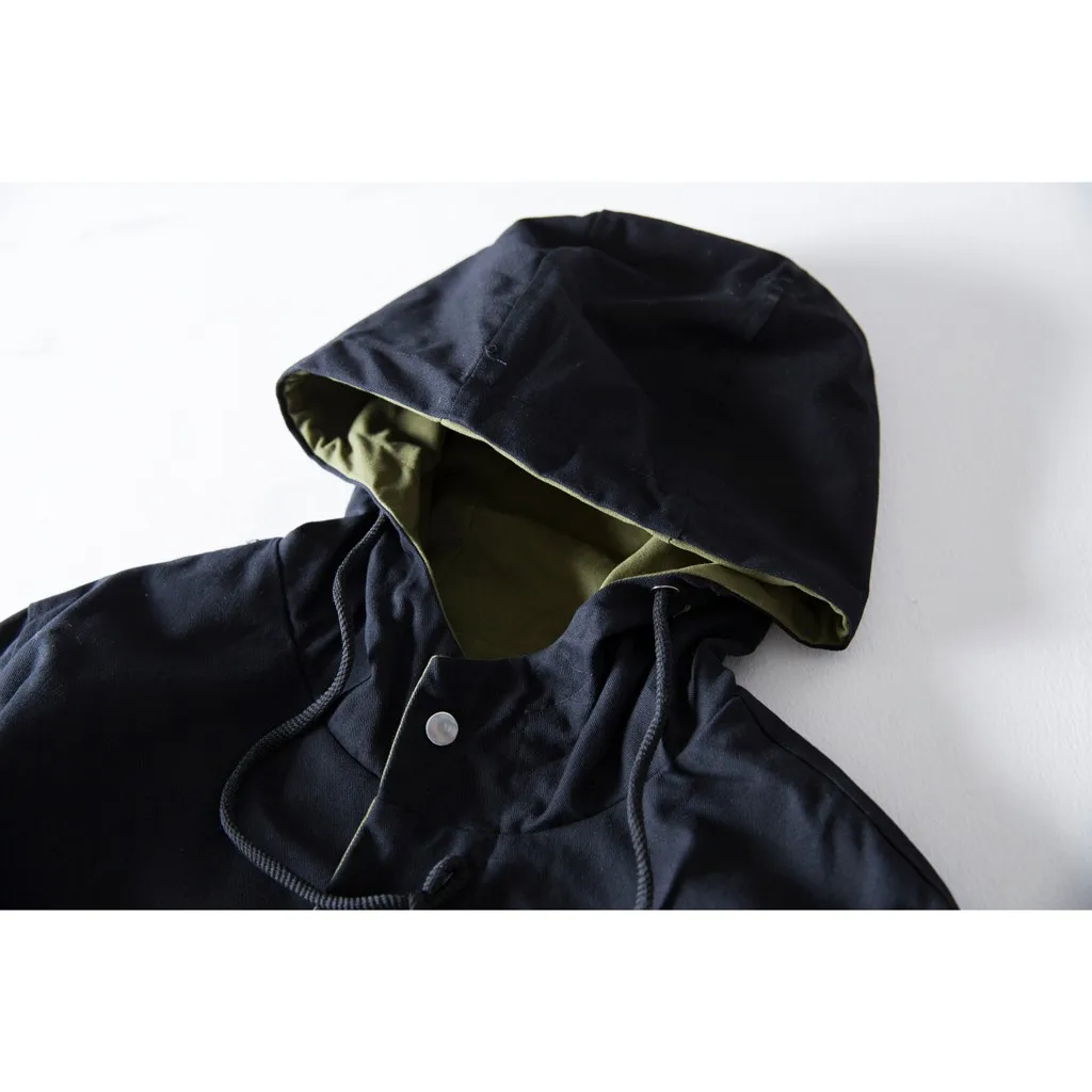 

Fashion Loose Jacket Men Casual Autumn Winter Long Sleeve Hooded Coat Quick Dry Lightweight Breathable Outwear Male Clothes