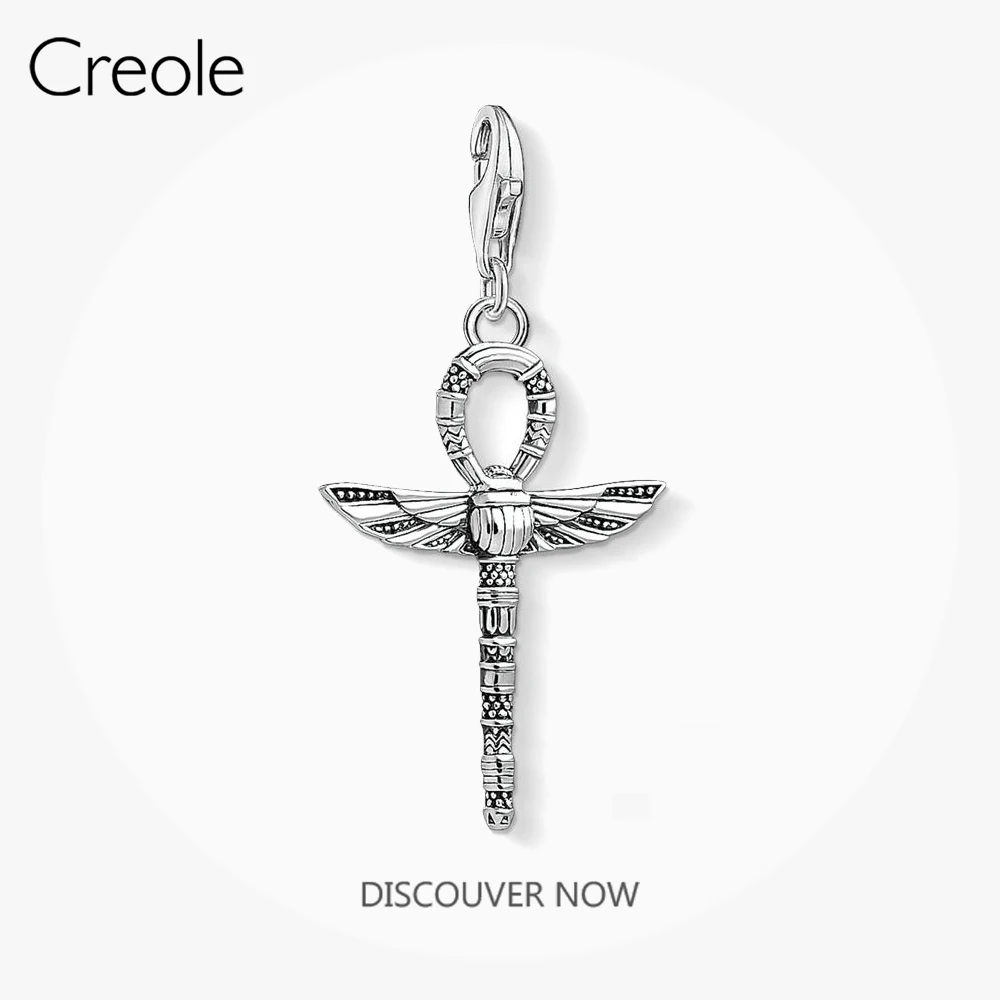 

Женский и мужской браслет с шармами, браслет из серебра 2018 пробы с крестом жизни на Анкх со скалом, 925