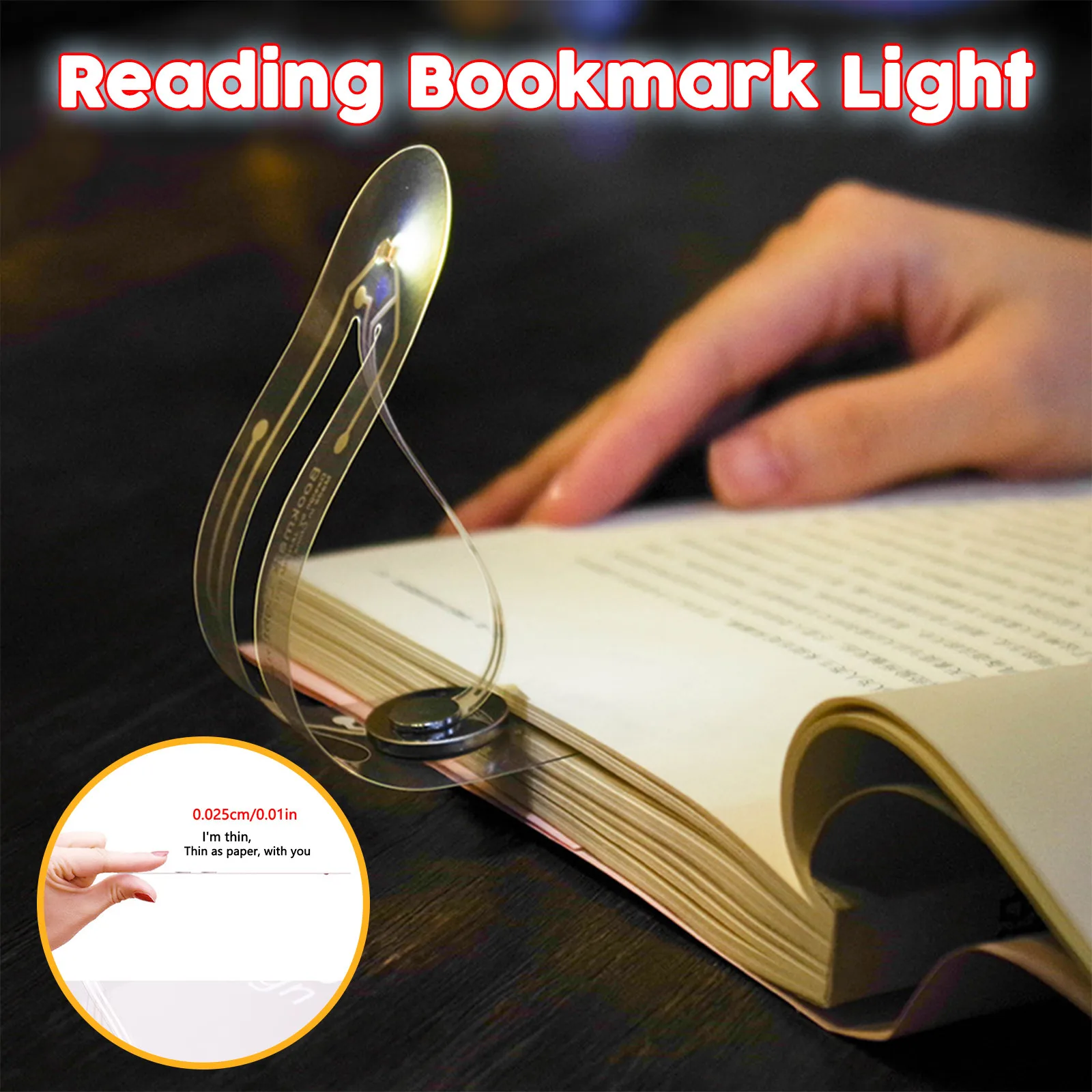 

Mini Portable Led Book Light Buttom Battery Bookmark Led Reading Lamp, Ultra Thin Pocket Led Night Light Kitap Okuma Lambasi