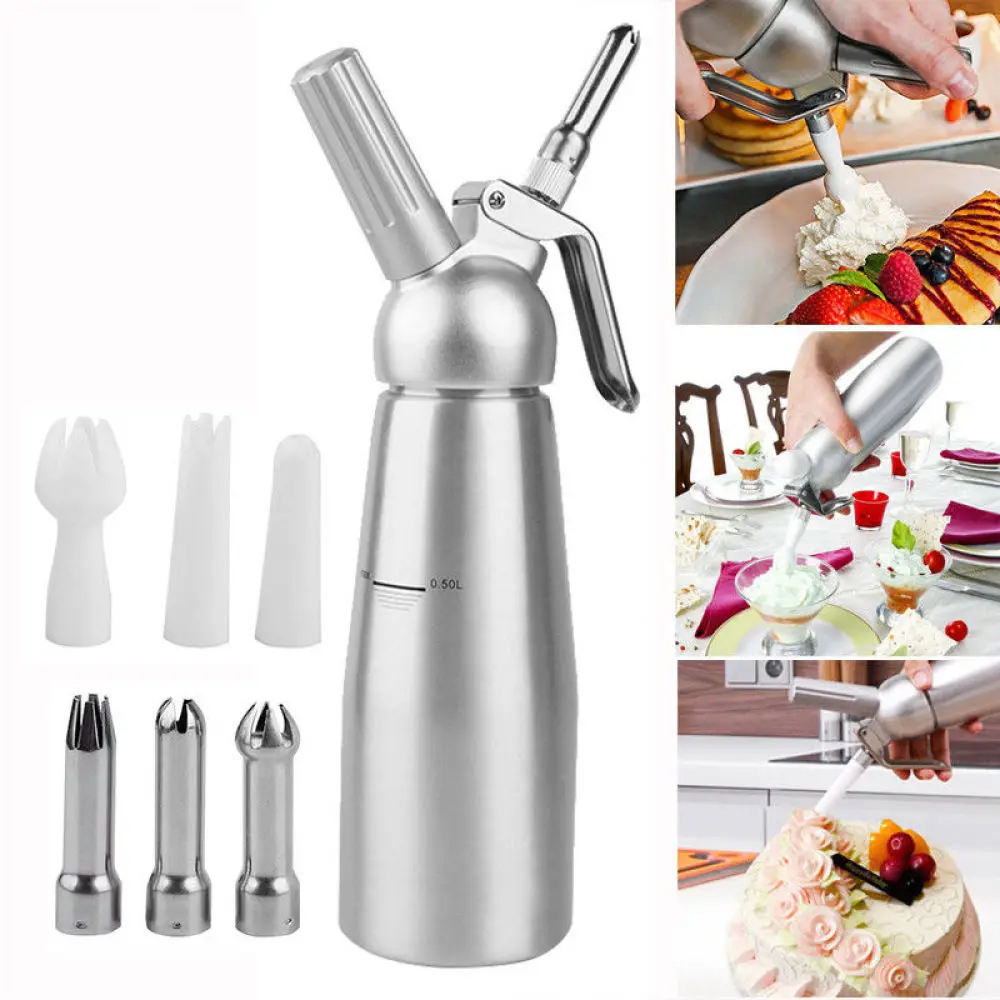 

Professional Whipped Cream Dispenser Aluminium Cream Whipper Dessert Tools 500ml