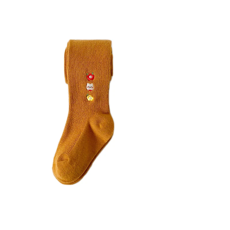 Колготки для девочек 0-12 лет хлопковые с вышивкой на весну/Осень/зиму | Детская