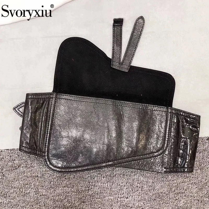 Svoryxiu дизайнер пользовательские пояса из натуральной кожи черные женские высокого класса пояса аксессуары модные матерчатые пояса