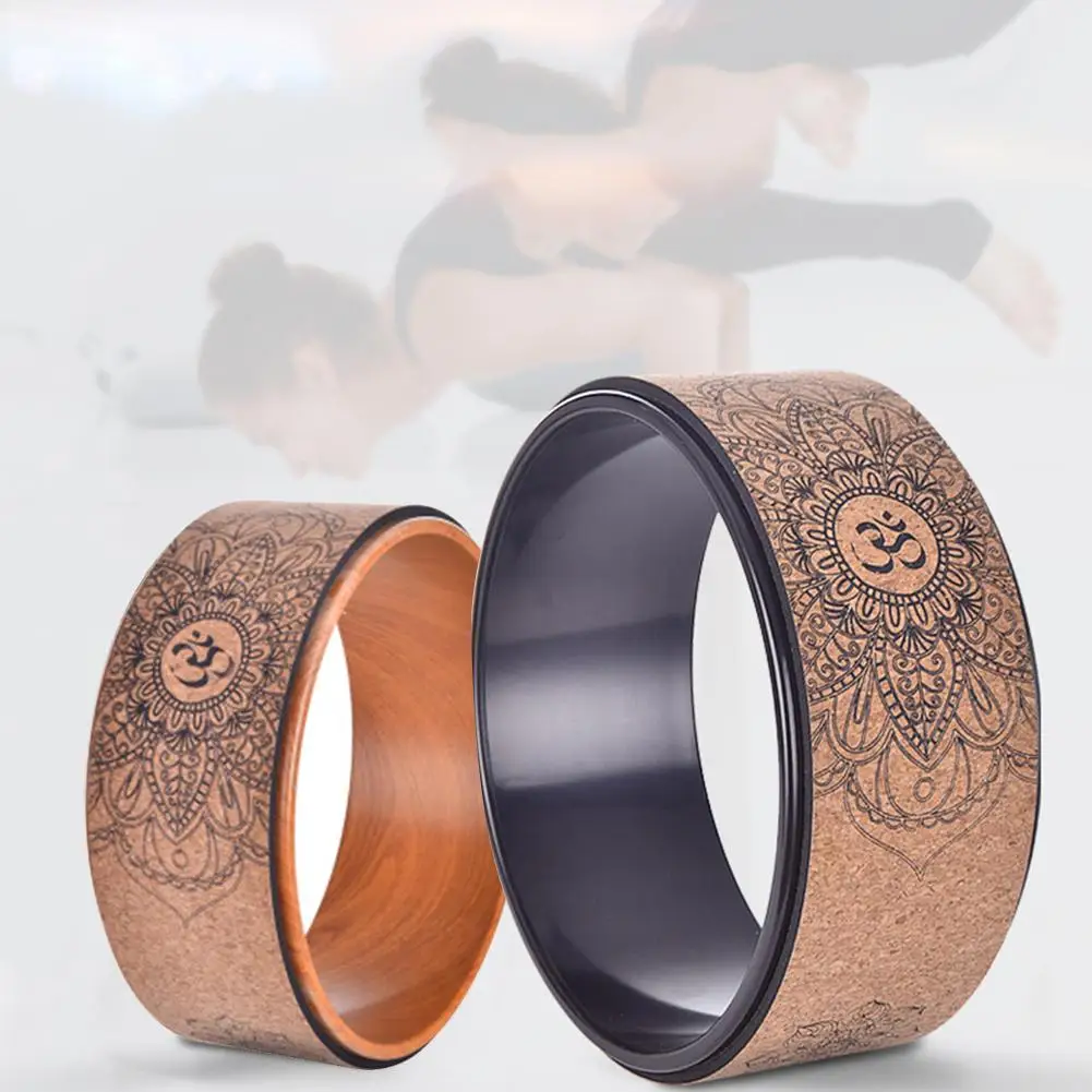 Wood Yoga Wheel Pilates With Buddha Lotus Professional TPE Circles Gym Workout Back Training Tool For Bodybuilding Fitness | Спорт и
