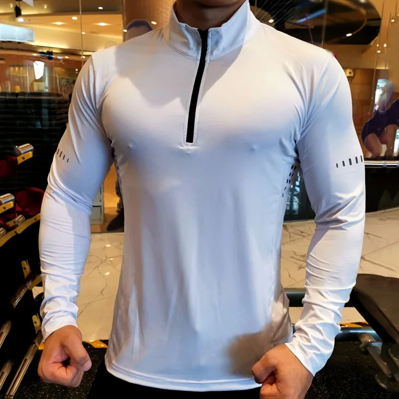 Новая спортивная мужская футболка для фитнеса тренажерного зала бега футболки с
