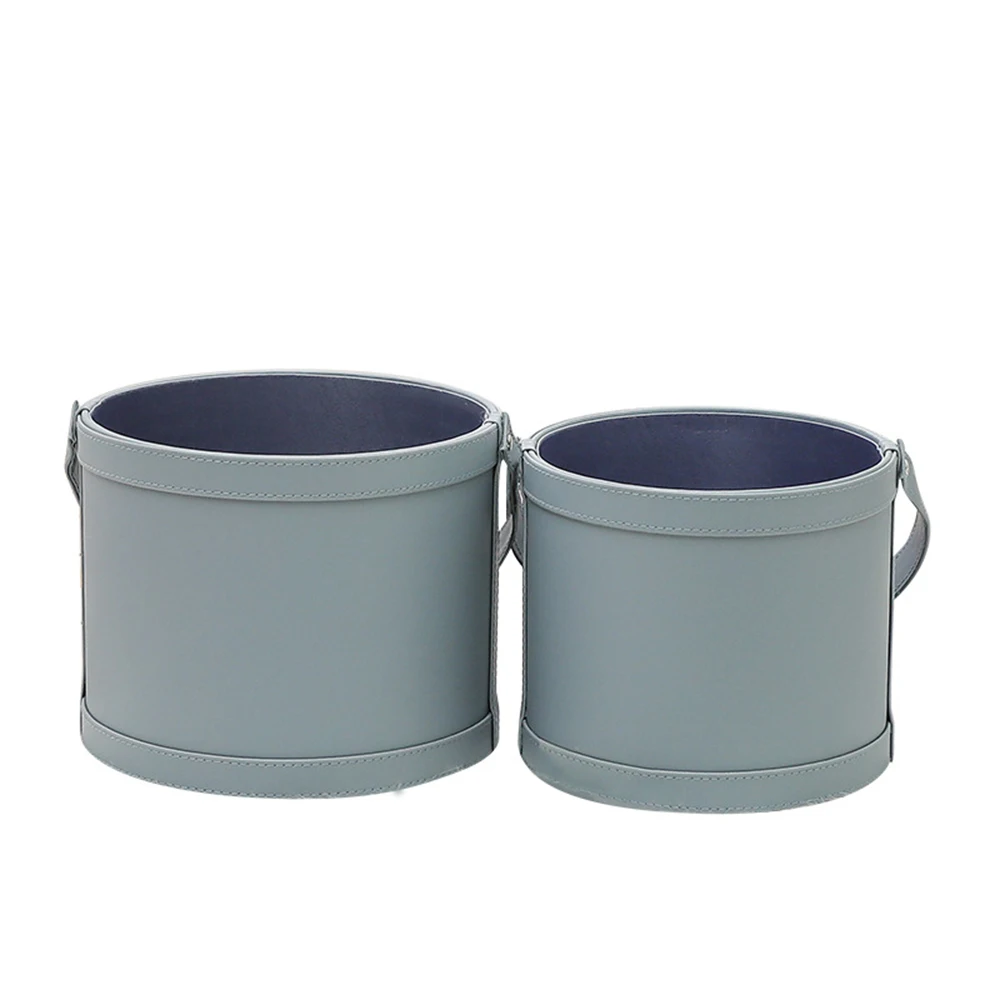 Круглые Кожаные подарочные упаковочные коробки для цветов свадебной вечеринки