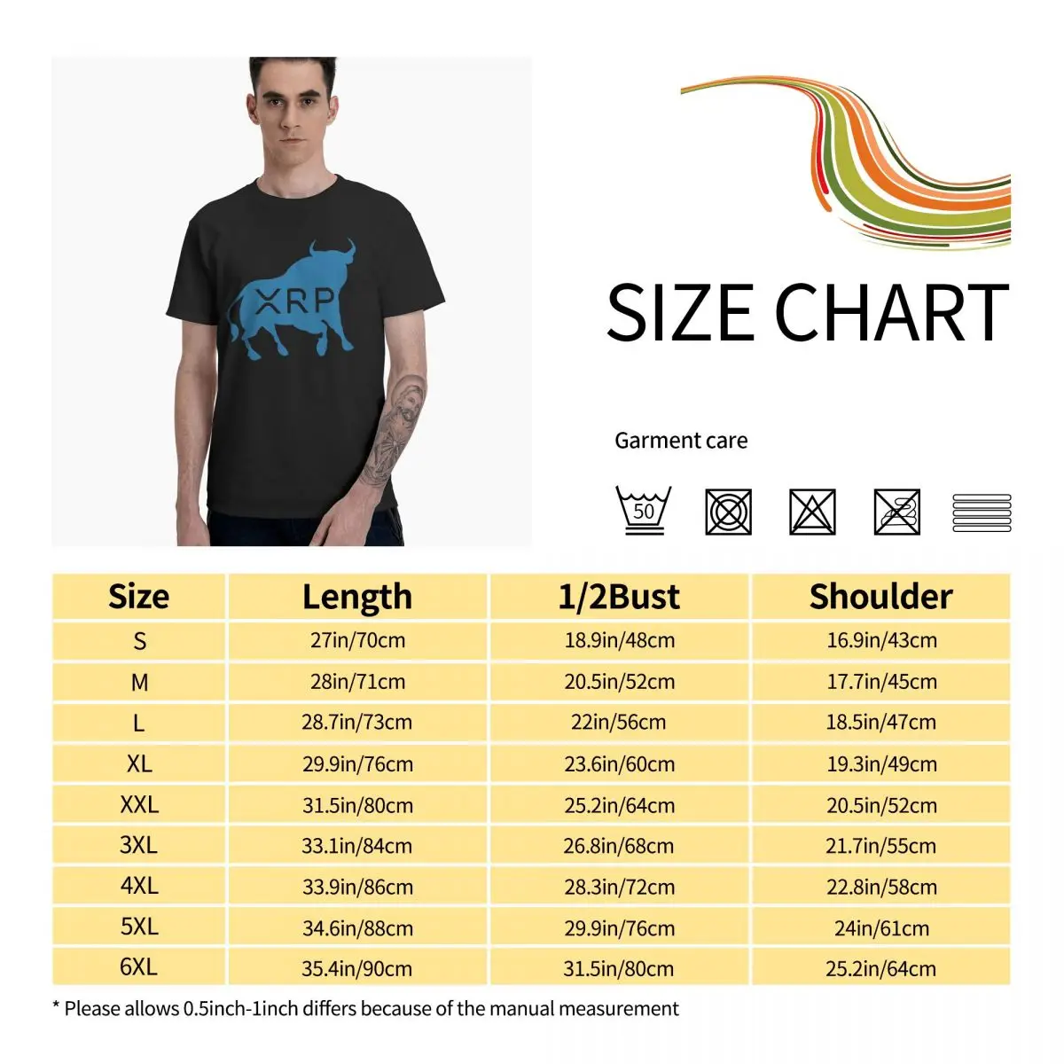 

XRP Bull Run T-Shirt Graphic Tee Men's Basic Short Sleeve T-Shirt Funny Tops