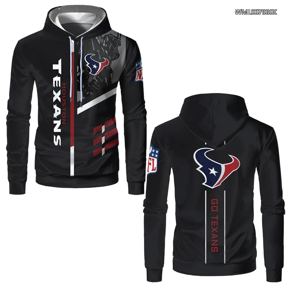 

New outdoor sports series 3D printed Hoodie autumn and winter men's casual, breathable and loose Hoodie fashion Rugby Sweatshirt