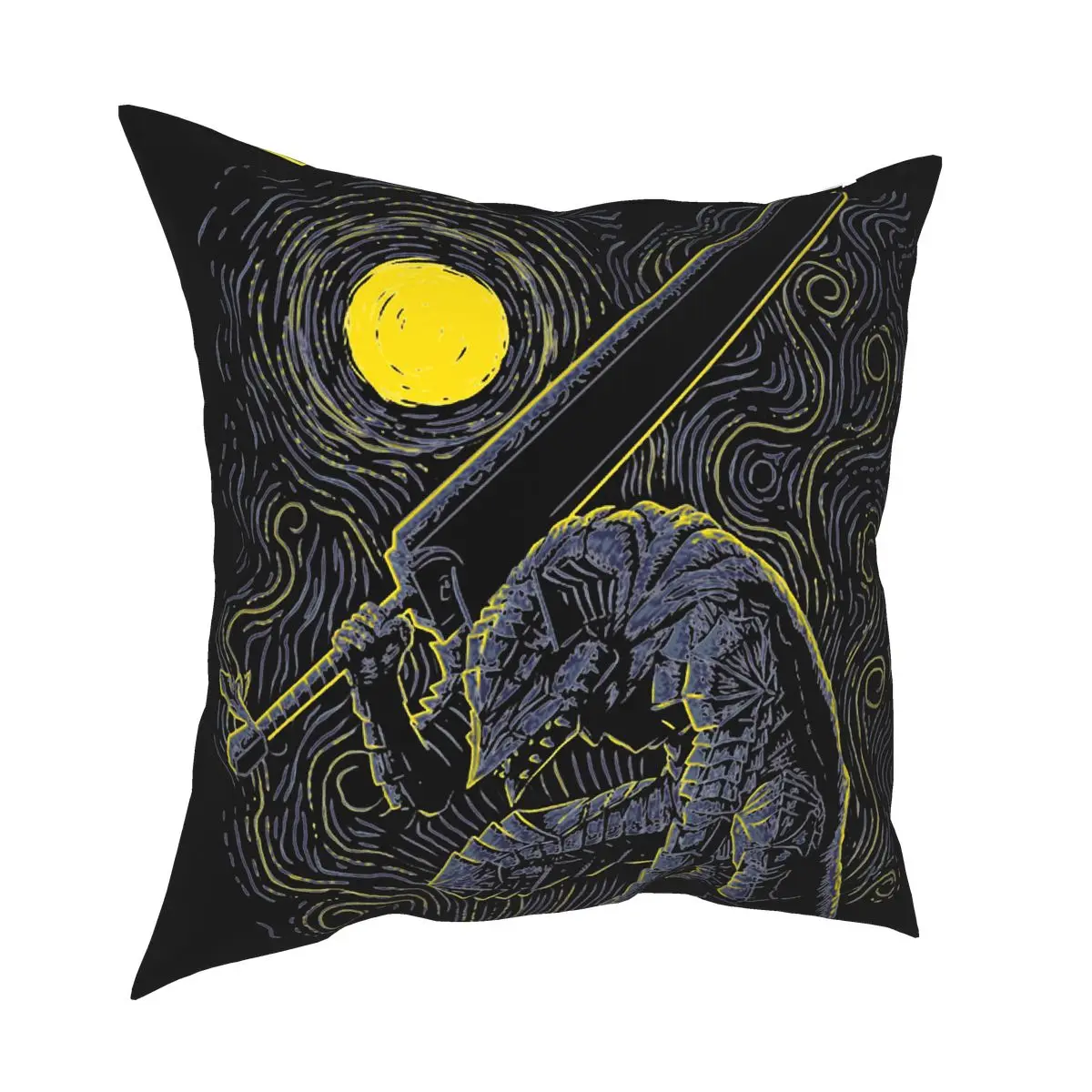 

Swordsman Berserk Pillowcase Home Decor Guts Gatsu Sacrifice Zodd Cushions Throw Pillow for Living Room Double-sided Printing