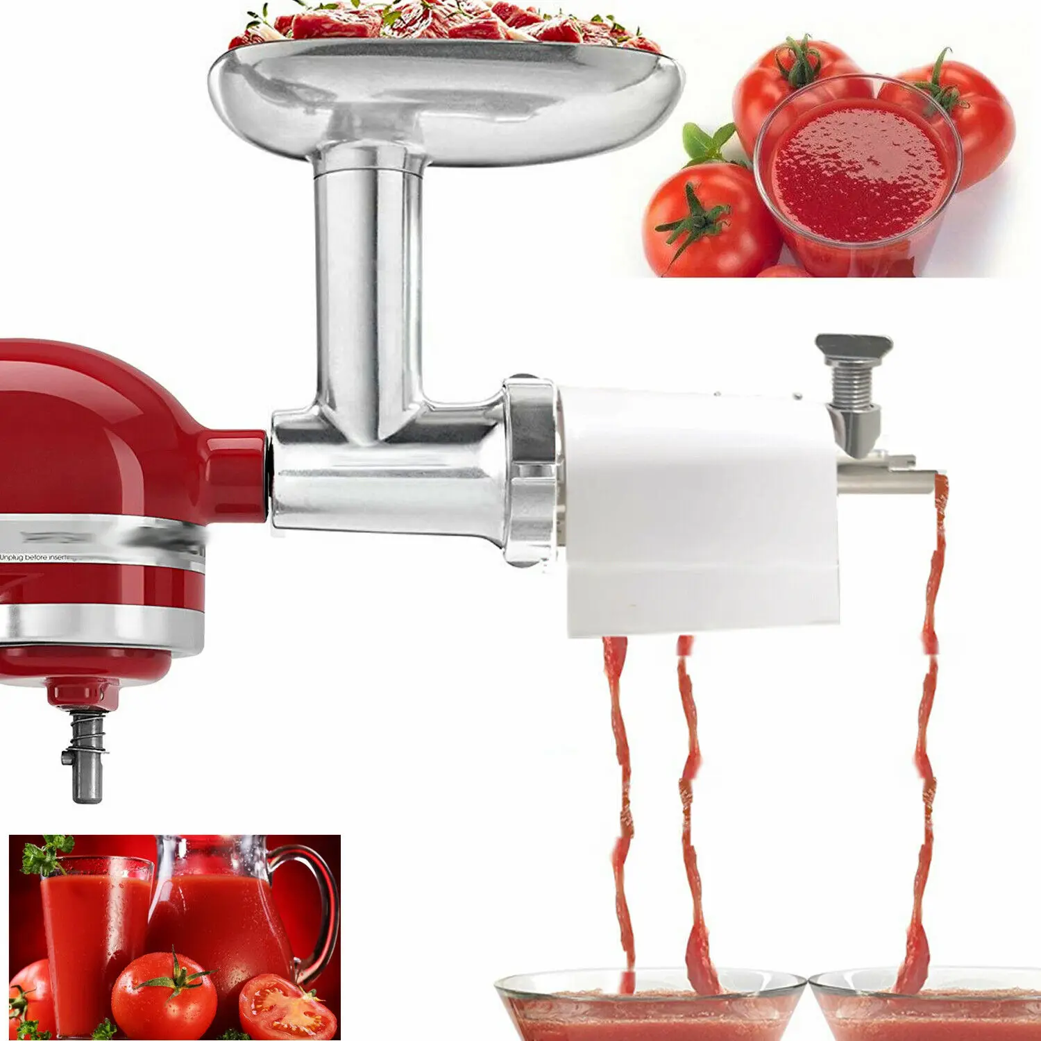 Kitchenaid  Metal Meat Food Grinder +Fruit Juicer  For KitchenAid Stand Mixer Kitchen Tools Cook Mincer