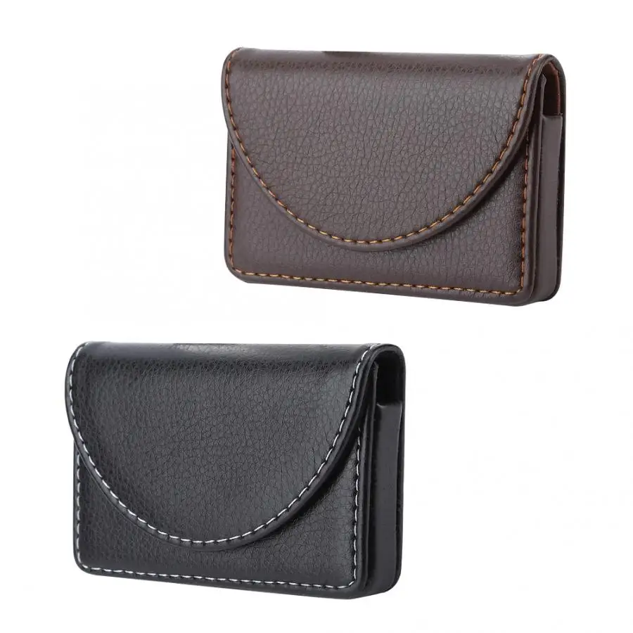 Office Table Accessories Home Storage Portable Lightweight Leather Business Name Card Holder Case Wallet Credit | Дом и сад