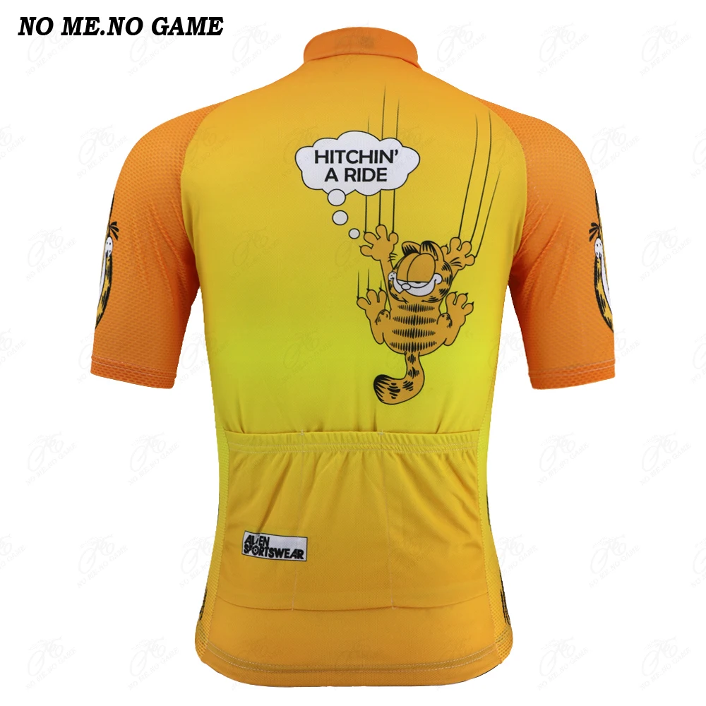 Летняя мужская оранжевая велосипедная Джерси с коротким рукавом и рисунком из