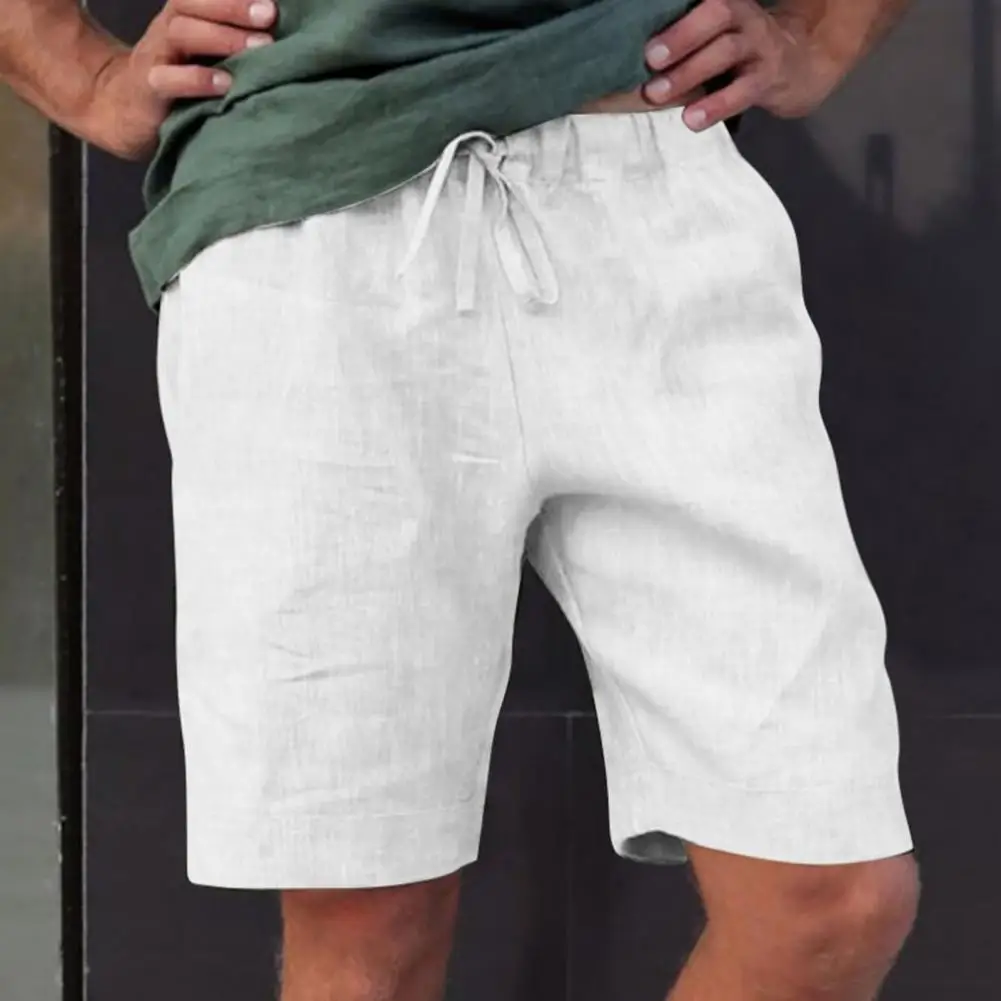 

Sports Shorts Riding Shorts Camping/Trekking Shorts Sports Shorts Solid Color Drawstring Men Knee Length Pockets Shorts Fitness