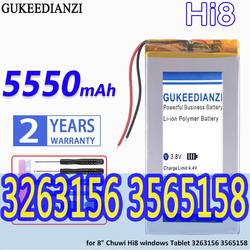 GUKEEDIANZI высокое Ёмкость Батарея Hi8 (2 линии) 5550 мА/ч для 8 &quotChuwi Windows Tablet 3263156 3565158
