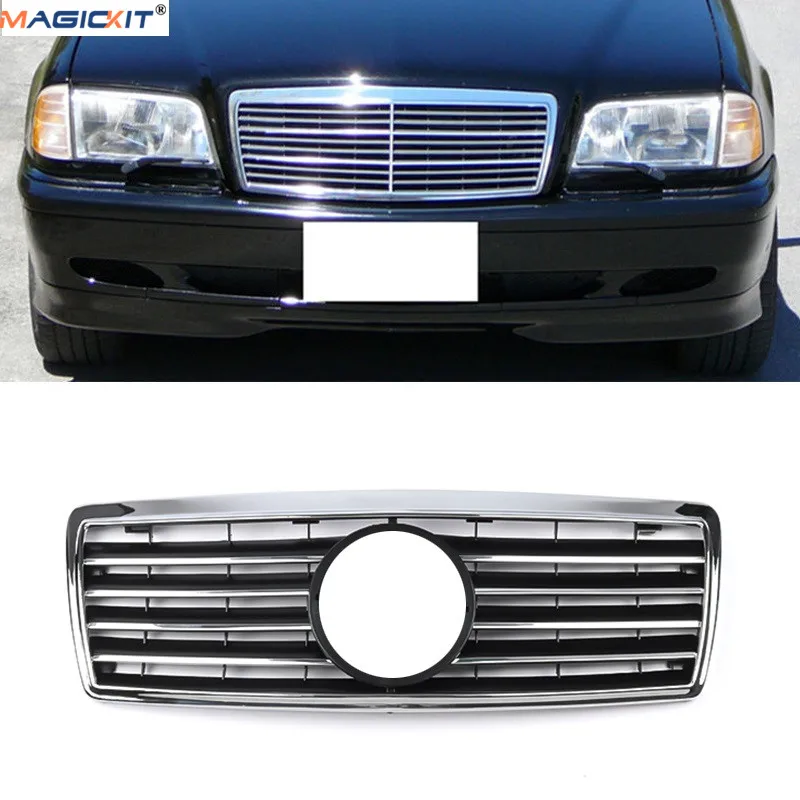 Передняя Алмазная решетка magickitt подходит для MERCEDES BENZ W202 C CLASS Спортивная 1993 2001 C220