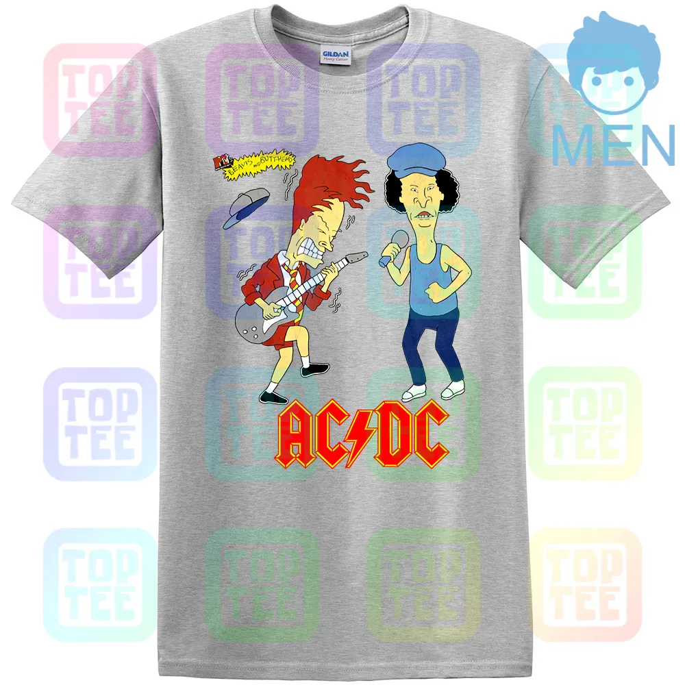 MEN-GRAY Ограниченная серия! 1996 AC/DC Beavis and Butthead футболка тяжелый хлопок США размер - Цвет: MEN-GRAY
