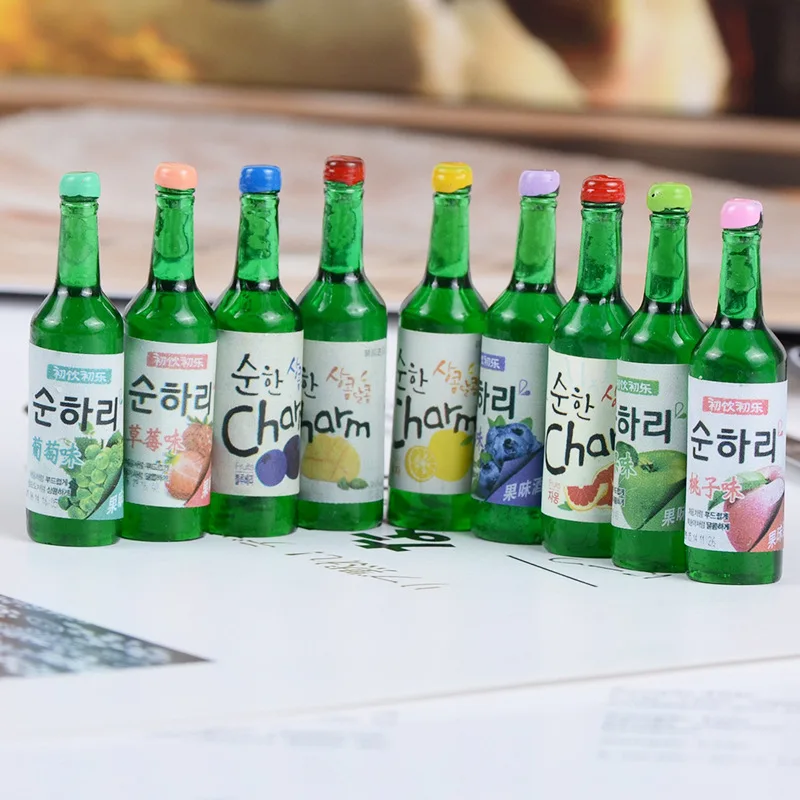 

10Pcs Korean Miniature Wine Bottle Resin Cabochon Simulation Figurines Scrapbook DIY Jewelry Making Accessories Decoration Craft