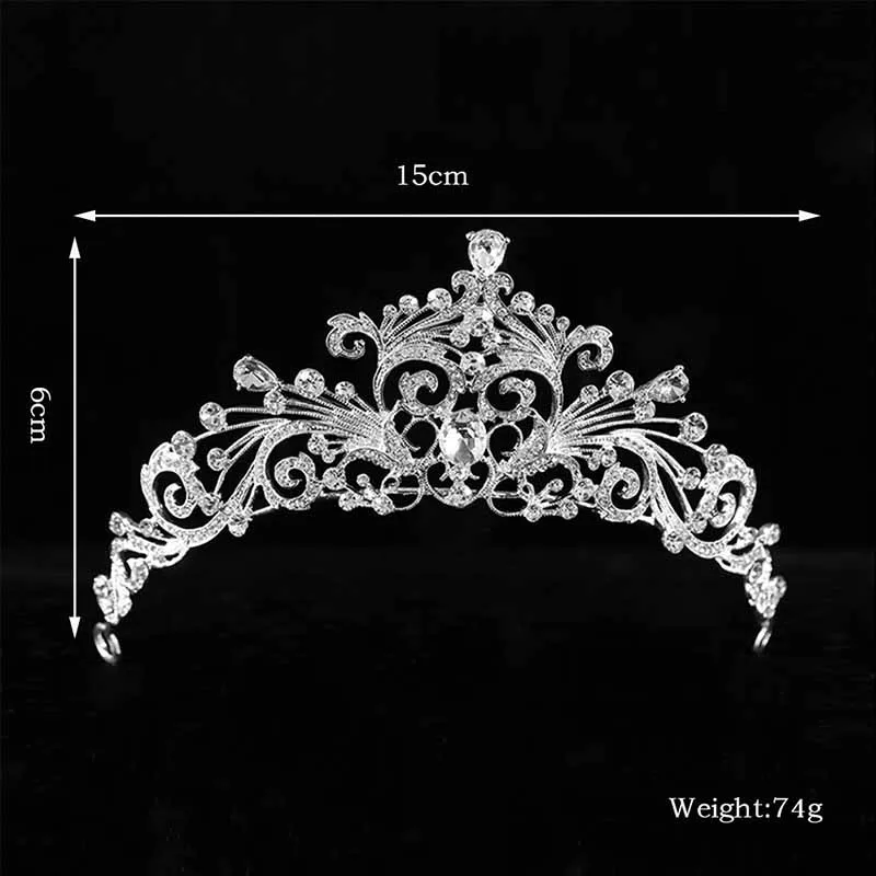 Женская диадема для волос FORSEVEN серебряного цвета с кристаллами в виде сердца