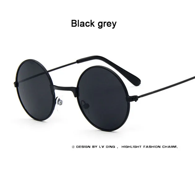 black gray AOXUE ретро классические круглые солнцезащитные очки детские брендовые зеркальные солнцезащитные очки для мальчиков и девочек Черная синяя оправа очки UV400 подарки для детей - Lenses Color: black gray