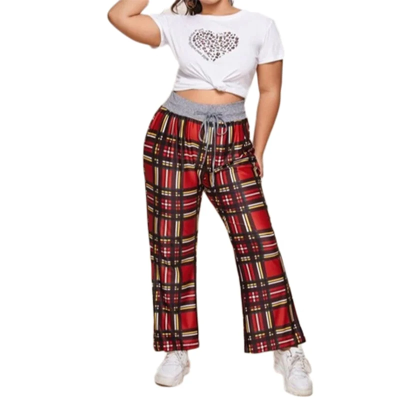 

Plus Size Pants Sweatpants Women Baggy Casual Loose Drawstring Geometric Trousers Women Pantalones De Mujer Sports Women Clothes