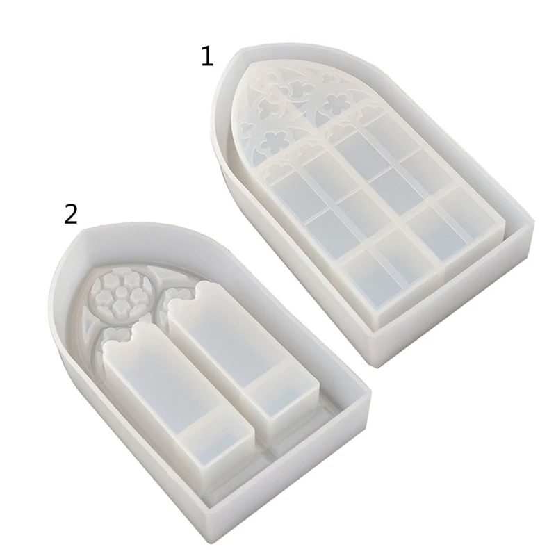 

Church Window Storage Box Cabinet Mirror Silicone Mold BPA-Free Crystal Epoxy Resin Mold for Wedding DIY Craft Home Deco