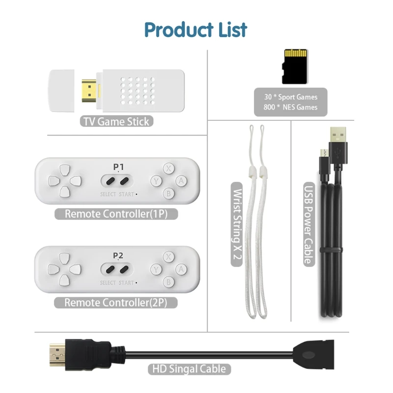 

N1HC Handheld Game Console with Wireless Handle/Memory Card/Charging Cable