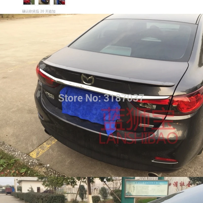 

Для Mazda 6 спойлер atenza Высокое качество ABS Пластик Неокрашенный задний спойлер на крыло, крышу багажник губы загрузки покрытие автомобиля для укладки