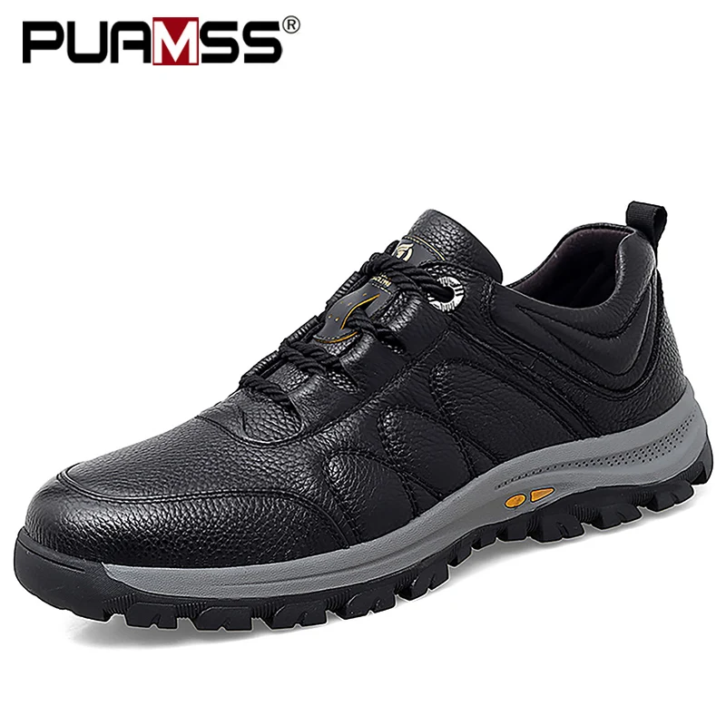 Мужская обувь из натуральной кожи Повседневная Уличная прочные мужские