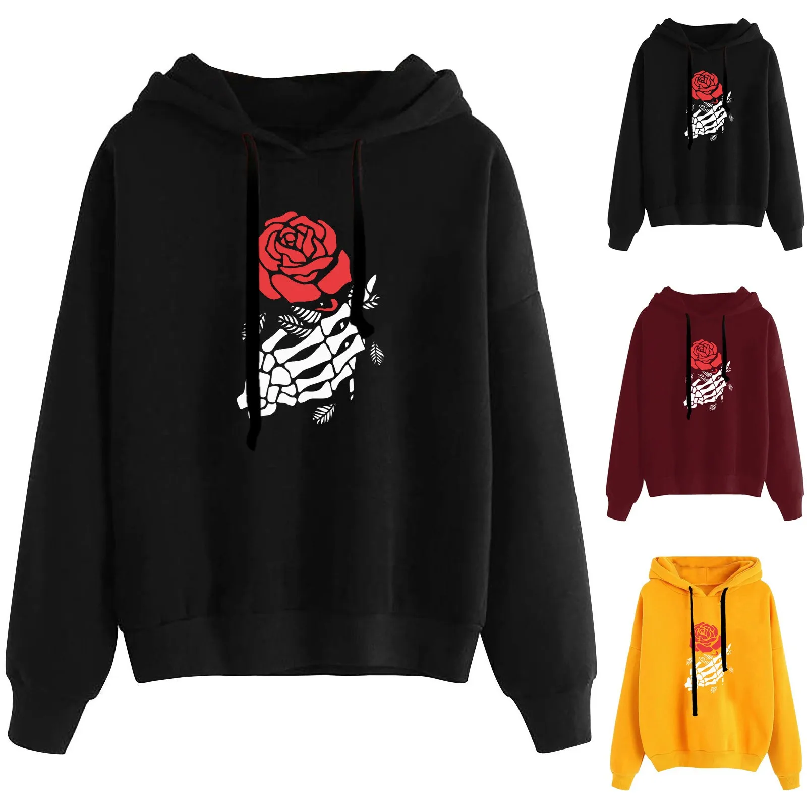 

Женская толстовка с капюшоном, толстовки с принтом, Свободная Повседневная модная Толстовка с длинным рукавом для Хэллоуина, топы, женская ...