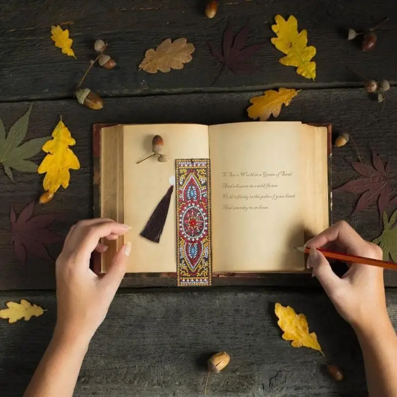 Специальная форма DIY алмазная живопись кожаная Закладка книжка с кисточкой метки Красивая Книга Страница марка для книги школы офисные принадлежности